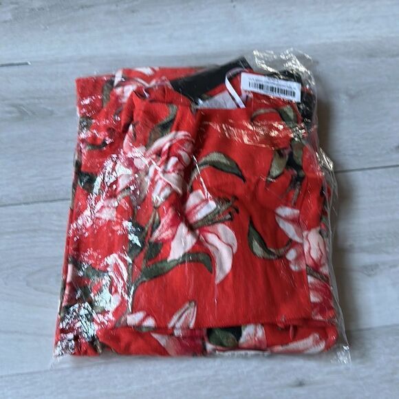 Lulus Sunsets in Paradise Red Tropical Print Two-Piece Jumpsuit M NWT in packag - Picture 6 of 8